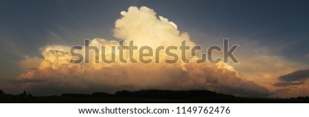 Giant cloud before the storm landscape view