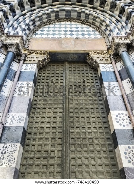 Giant Doors Cathedral San Lorenzo Genoa Stock Photo Edit