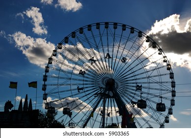 The Giant Ferris Wheel At The Texas State Fair.