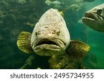 The Giant grouper fish in aquarium