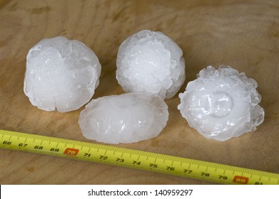 Giant hailstones measuring 5cm across. These fell in Verona, Italy, in May 2013.