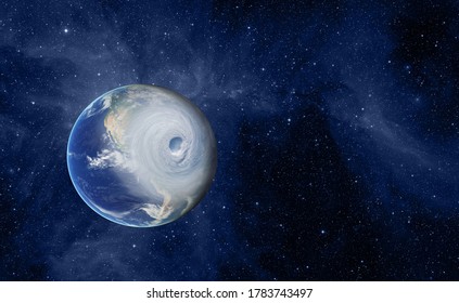 Giant hurricane seen from the space