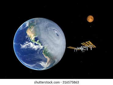 Giant hurricane seen from the space" Elements of this image furnished by NASA"