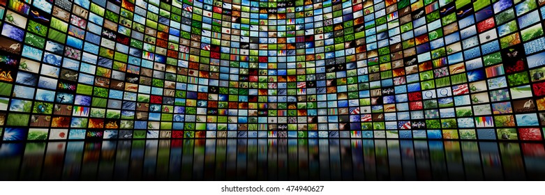 Giant multimedia video and image wall - Shutterstock ID 474940627