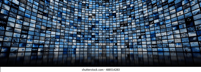 Giant multimedia video and image wall