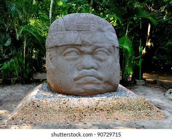 Giant Olmec Stone Head - Villahermosa, Mexico