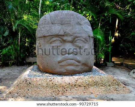 Giant Olmec Stone Head - Villahermosa, Mexico