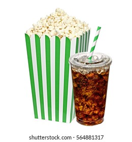 Giant Popcorn Bucket Takeaway Cola Isolated Stock Photo (Edit Now ...