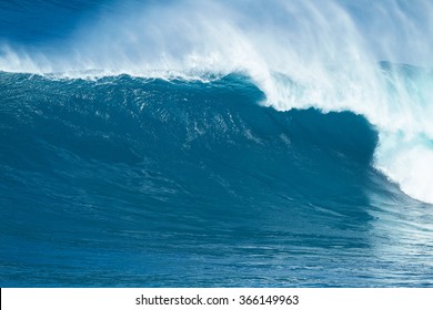 Giant Powerful Blue Ocean Wave