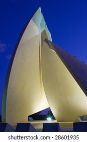 Giant Sundial In The Evening, France.