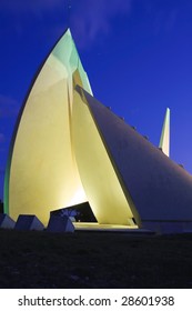 Giant Sundial In The Evening, France.