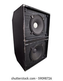 Giant Thrashed Bass Speaker Cabinet With 15 Inch Woofers.