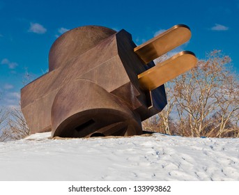 The Giant Three-Way Plug In The Snow, Philadelphia Museum Of Art, Pennsylvania