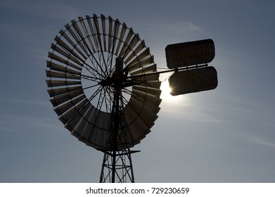 Giant Windmill In Outback Queensland, Australia.