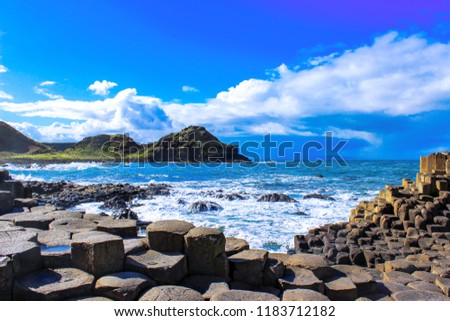 The Giant's Causeway is an area of about 40,000 interlocking basalt columns, the result of an ancient volcanic fissure eruption. It is located in County Antrim on the north coast of Northern Ireland.