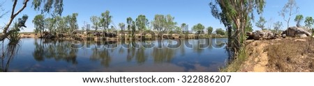 Similar – Image, Stock Photo Panorama of a landscape with mother and child in the foreground