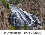 Gibbon Falls in Yellowstone National Park in Wyoming in the USA 