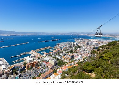 Gibraltar cable car cablecar port Mediterranean Sea travel traveling town travelling