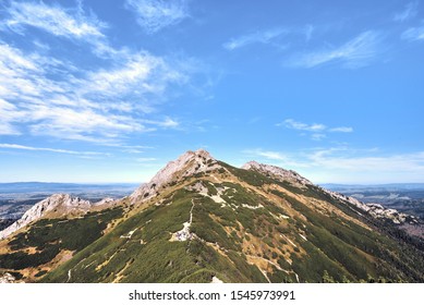 Giewont peak view in the mountains. Tatra National Park in Poland.