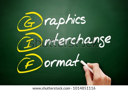 GIF - Graphics Interchange Format acronym, concept on blackboard