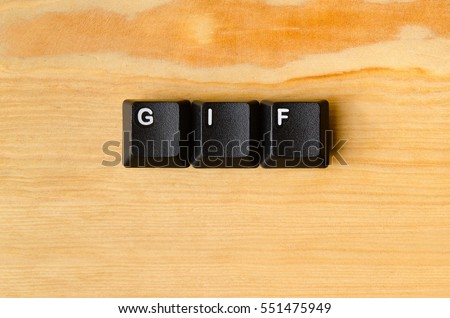 Gif word with keyboard buttons