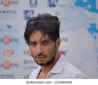 Giffoni Valle Piana, Sa, Italy - July 25, 2018 : Fabrizio Moro At Giffoni Film Festival 2018 - On July 25, 2018 In Giffoni Valle Piana, Italy 