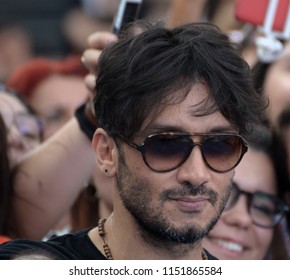 Giffoni Valle Piana, Sa, Italy - July 25, 2018 : Fabrizio Moro At Giffoni Film Festival 2018 - On July 25, 2018 In Giffoni Valle Piana, Italy 