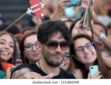 Giffoni Valle Piana, Sa, Italy - July 25, 2018 : Fabrizio Moro At Giffoni Film Festival 2018 - On July 25, 2018 In Giffoni Valle Piana, Italy 