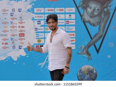 Giffoni Valle Piana, Sa, Italy - July 25, 2018 : Fabrizio Moro At Giffoni Film Festival 2018 - On July 25, 2018 In Giffoni Valle Piana, Italy 