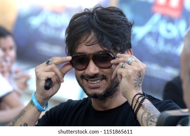 Giffoni Valle Piana, Sa, Italy - July 25, 2018 : Fabrizio Moro At Giffoni Film Festival 2018 - On July 25, 2018 In Giffoni Valle Piana, Italy 