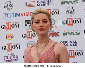 Giffoni Valle Piana, Sa, Italy - July 25, 2019 : Amber Heard at Giffoni Film Festival 2019 - on July 25, 2019 in Giffoni Valle Piana, Italy.