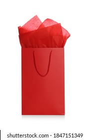 Gift Bag With Paper On White Background