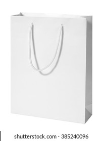 Gift Bag / Studio Photography Of White Paper Bag - Isolated On White Background