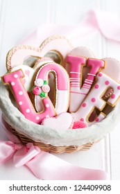 Gift Basket Of Valentine Cookies