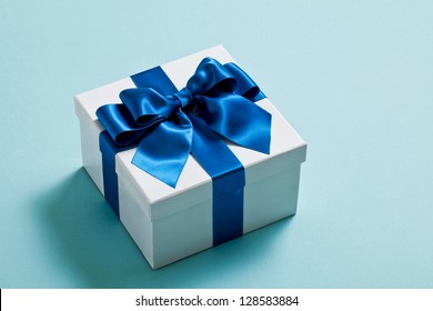 Gift, Blue, Ribbon