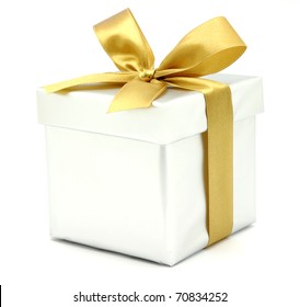 White Gift Gold Ribbon Images Stock Photos Vectors Shutterstock