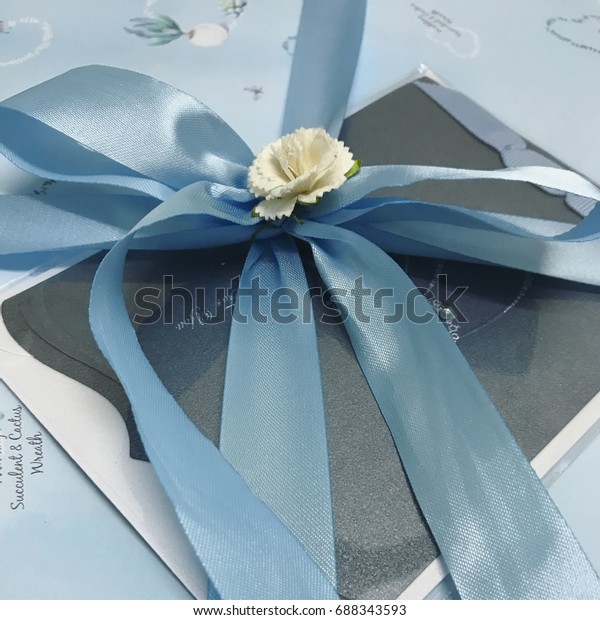 Gift Box Card On Plate Wedding Stock Photo Edit Now 688343593