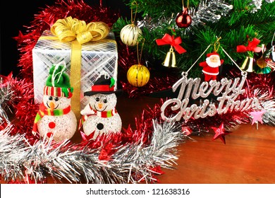 Gift Box And Christmas Tree For Christmas Day