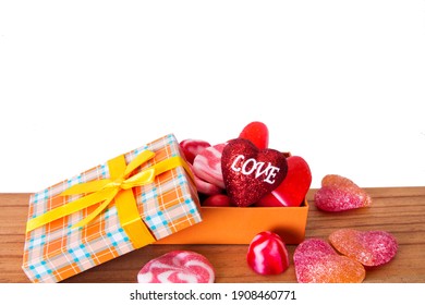 gift box full of candy for Valentine's Day