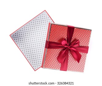 Gift Box Open. Isolated On White Background