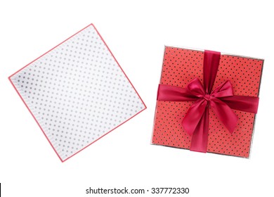 Gift Box Open. Isolated On White Background