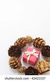 Gift box and pinecone