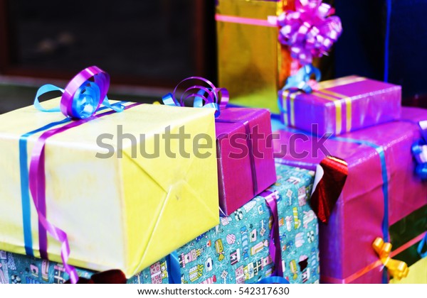 Gift Boxes Christmas New Year Stock Photo (Edit Now) 542317630