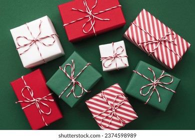 Gift boxes on color background, flat lay - Powered by Shutterstock