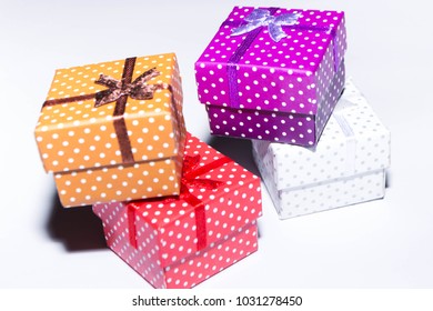 Gift boxes on white background