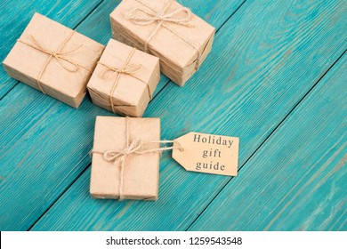Gift Boxes And Tag With Text 