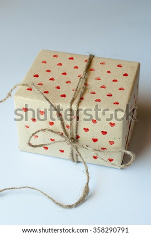 Similar – Image, Stock Photo White gift box with label on wooden table.