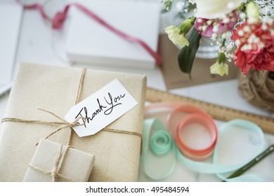Gift Packing Present Creative Ideas Simplify Concept - Shutterstock ID 495484594