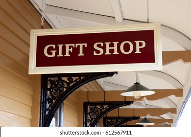 Gift Shop sign at a railway station in Australia.