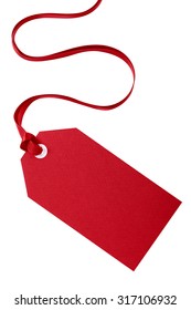 Gift Tag, Red, Isolated